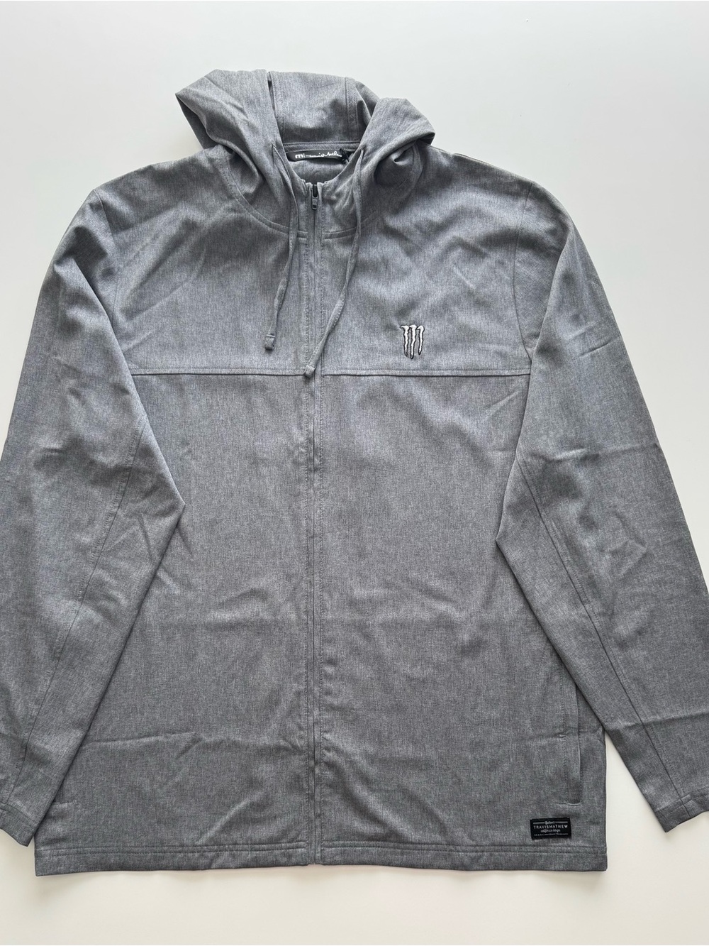TravisMathew Men’s Gray Hooded Full Zip Lightweight Jacket XL NWT